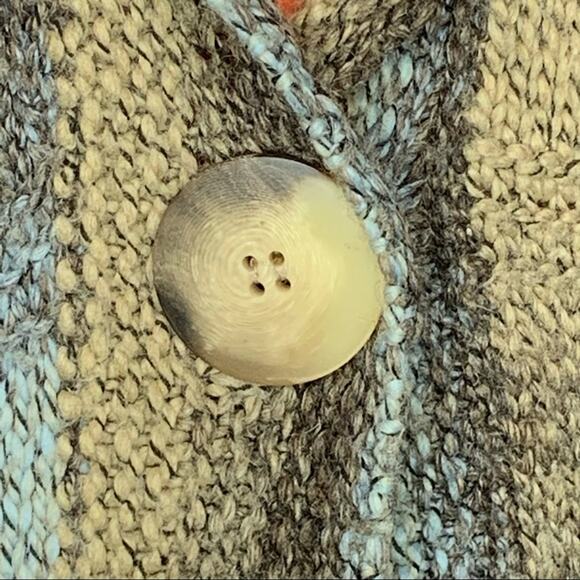 Berretti Made in Italy Blend Knit Cardigan Size M Brown Yellow Gray - Picture 6 of 12